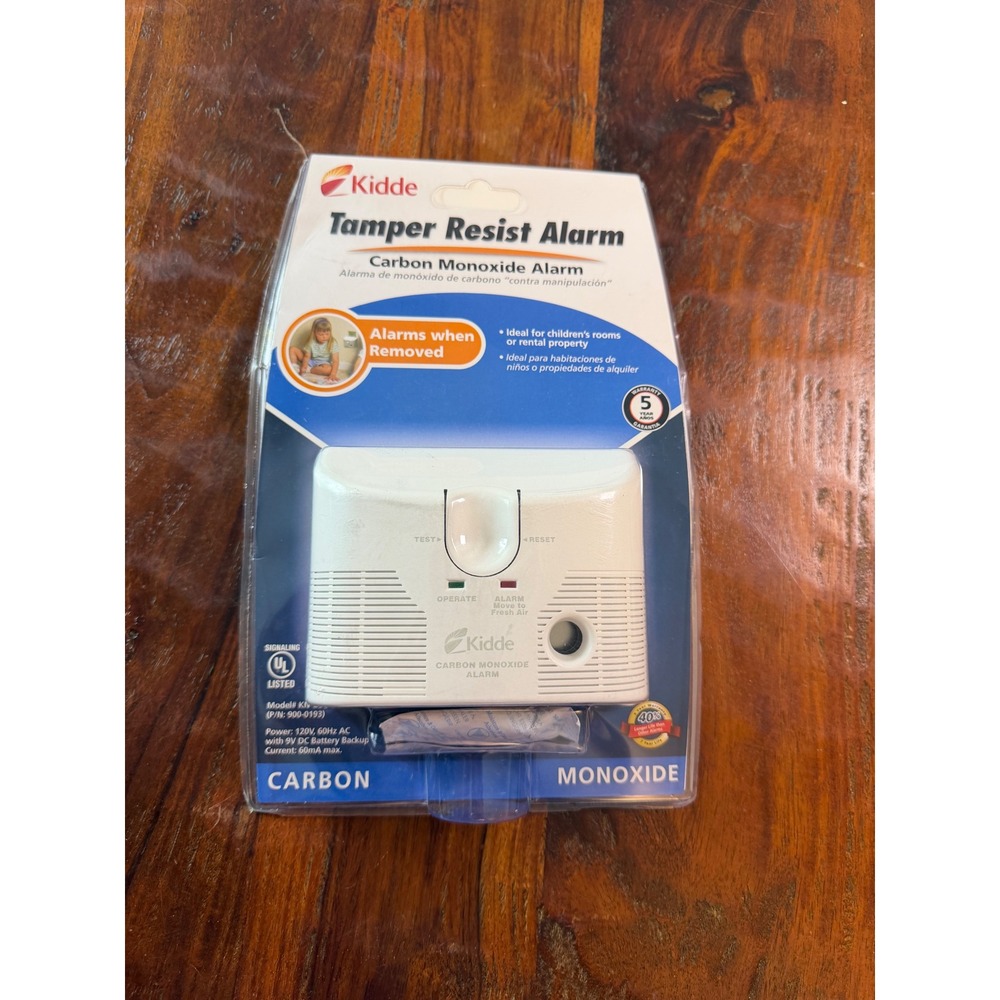 Kidde Carbon Monoxide Alarm Tamper Resist Plug-In 9V Battery Backup KN-COB-LCB-A